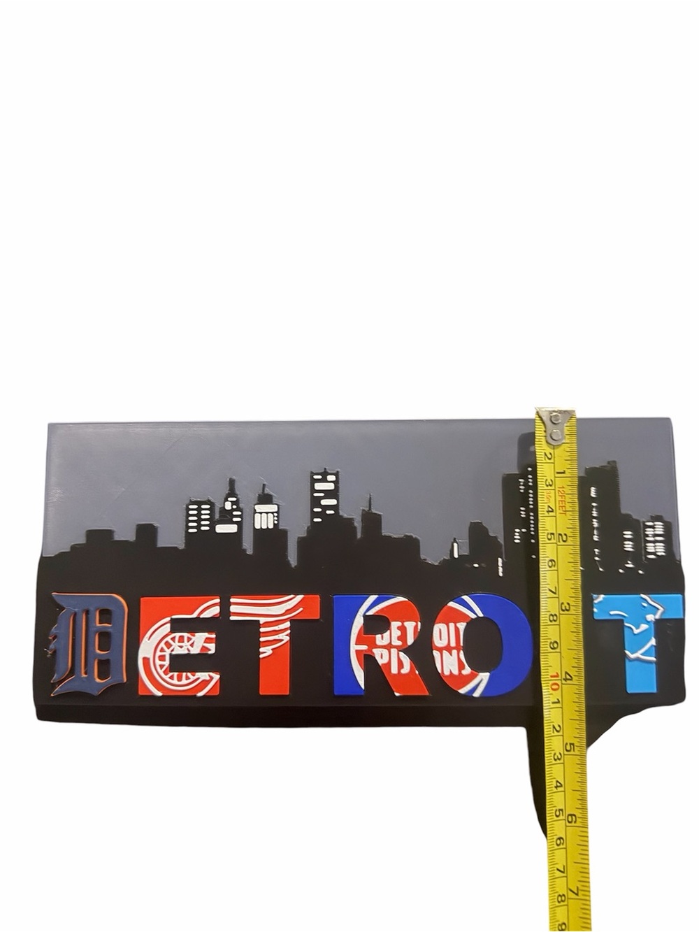Detroit Skyline Sports 3d Print 10in X 4in - Picture 3 of 3